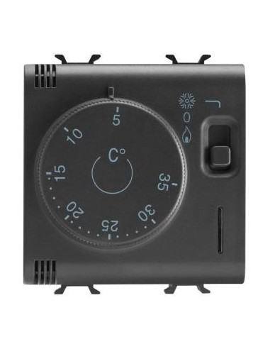 THERMOSTAT 2M 230VCA-50/60Hz NOIR GEWISS GW12705