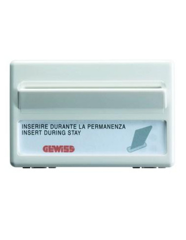 INTERRUPTEUR BADGE ELETTROMEC.3M SY/WT GEWISS GW20820