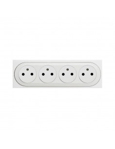 Enjoliveur Céliane pour quadruple prise de courant 2P+T Surface précablée compacte - Blanc LEGRAND 068114