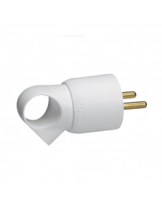 Fiche plastique 2P+T 16A à anneau blanc LEGRAND 050420