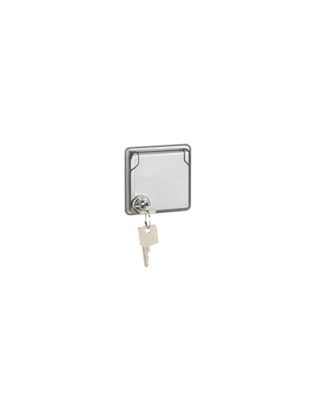 Prise de courant 2P+T à puits germanique avec éclips de protection et volet verrouillé 16A 250V Soliroc IK10 IP55 LEGRAND 077837