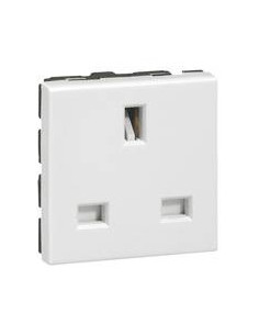 Prise de courant 2P+T 13A standard britannique Mosaic 2 modules blanc LEGRAND 077505 2
