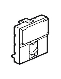 Plastron Mosaic 2 modules avec porte-repère transparent pour 1 connecteur format Keystone simple blanc LEGRAND 078604 2