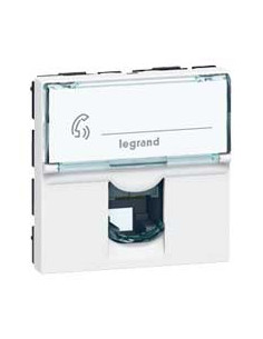 Prise RJ11 4 contacts Mosaic 2 modules blanc LEGRAND 078731 2