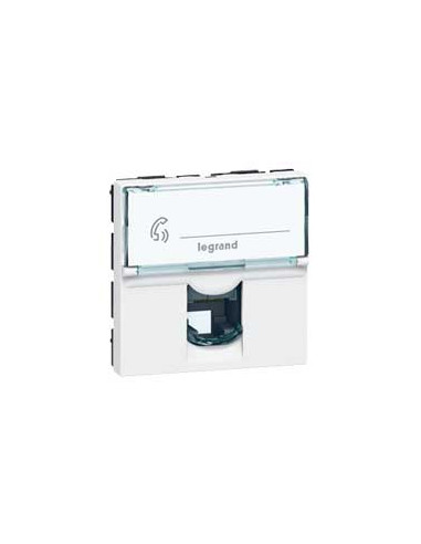 Prise RJ11 4 contacts Mosaic 2 modules blanc LEGRAND 078731