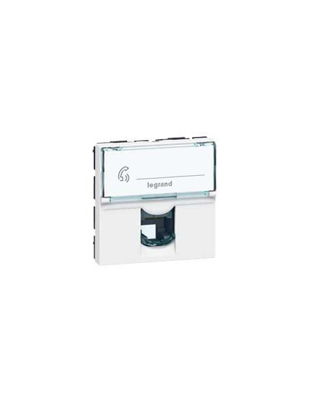 Prise RJ11 4 contacts Mosaic 2 modules blanc LEGRAND 078731