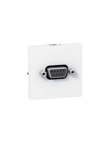 Prise SUB D 9 contacts Mosaic 2 modules avec connecteur à visser pour liaison série type RS232 blanc LEGRAND 078765