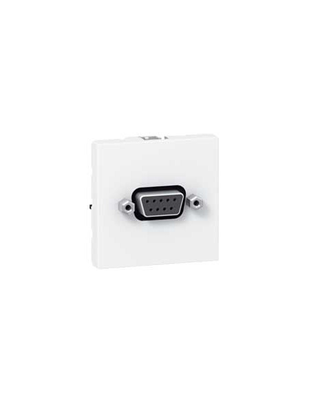 Prise SUB D 9 contacts Mosaic 2 modules avec connecteur à visser pour liaison série type RS232 blanc LEGRAND 078765