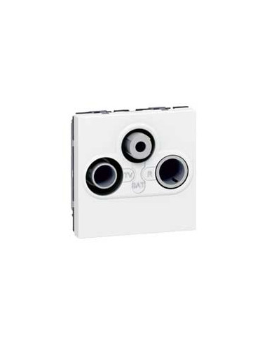 Prise TV-R-SAT Mosaic FM et DAB+ 2 modules blanc LEGRAND 078786
