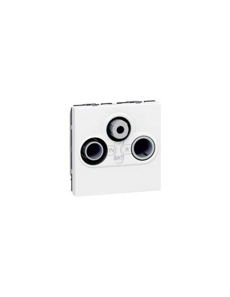 Prise TV-R-SAT Mosaic FM et DAB+ 2 modules blanc LEGRAND 078786