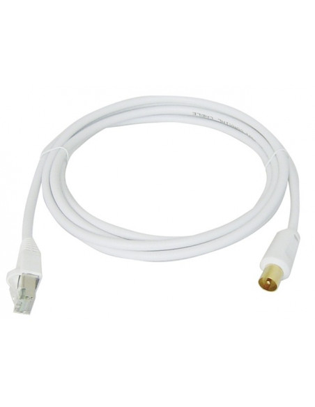 Cordon RJ45/Fiche IEC TV Longueur 2 mètres MICHAUD Q244