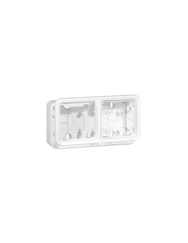 BOITIER 2 POSTES HORIZONTAL BLANC...