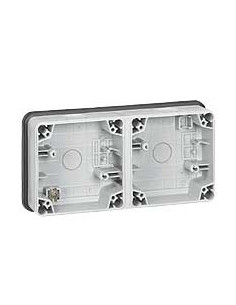 Boîtier étanche 2 postes horizontaux Plexo IP66 composable gris LEGRAND 090493 2