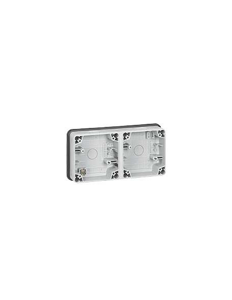 Boîtier étanche 2 postes horizontaux Plexo IP66 composable gris LEGRAND 090493