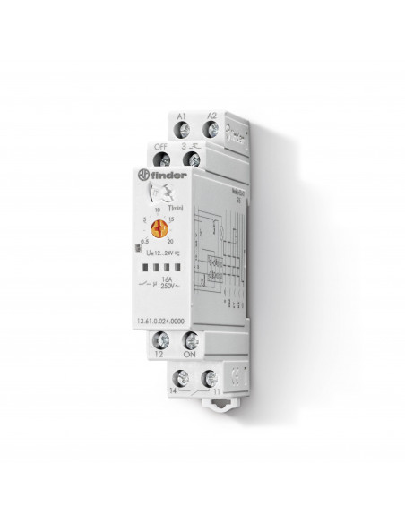TELERUPTEUR ELECTRONIQUE MODULAIRE 24VAC/DC 1NO 16A MULTIFONCTION: TELERUPT TELERUPT TEMPO REL MONOSTA FINDER 400198