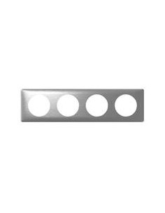 PLAQUE ANODISE 4 POSTES ALUMINIUM LEGRAND 068924