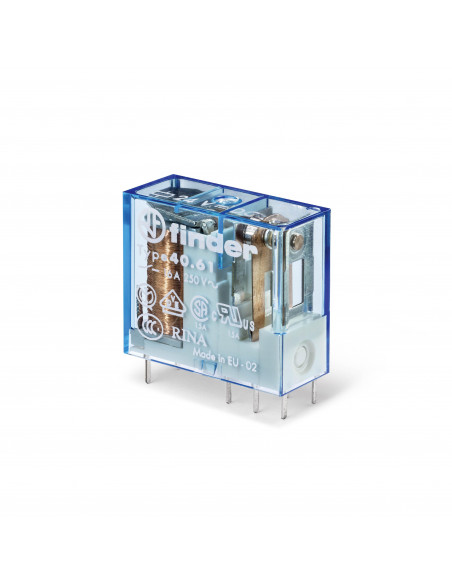 RELAIS CIRCUIT IMPRIME 1RT 16A 24AC DC CONTACTS AGCDO BISTABLE 1 BOBINE PAS 5MM FINDER 240589
