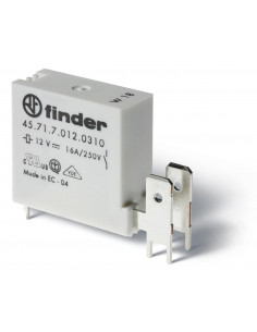 RELAIS CIRCUIT IMPRIME 1NO 16A 12VDC SENSIBLE 125° CONNEXION PAR FASTON 250 LAVABLE RT III AGCDO FINDER 293547