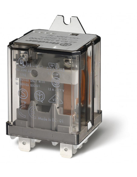 RELAIS DE PUISSANCE FASTON 250 2NO 16A SOUS 250VAC 230VAC SANS PATTE FINDER 332567