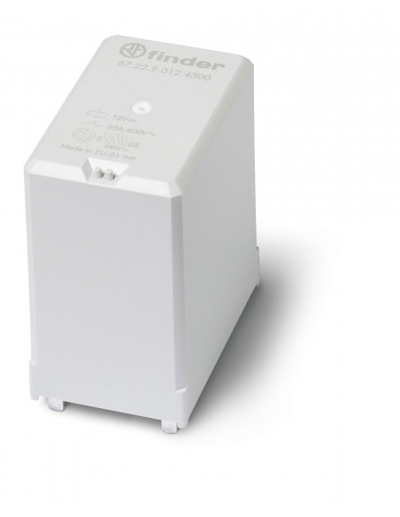 RELAIS DE PUISSANCE CIRCUIT IMPRIME 2NO 50A SOUS 400VAC 12VDC INTERVALLE ? 5,2MM FINDER 388311