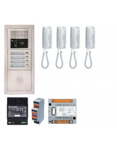 Pack audio bus 4 BP encastré avec module pour T25/VIGIK centrale 4 postes GT1D alim sans transfo gâche AIPHONE 200375 2