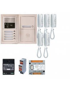 Pack audio bus 5 BP encastré avec module pour T25/VIGIK centrale 5 postes GT1D alim sans transfo gâche AIPHONE 200376 2