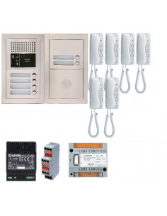 Pack audio bus 6 BP encastré avec module pour T25/VIGIK centrale 6 postes GT1D alim sans transfo gâche AIPHONE 200377 2