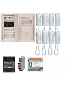 Pack audio bus 8 BP encastré avec module pour T25/VIGIK centrale 8 postes GT1D alim sans transfo gâche AIPHONE 200379 2