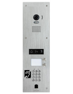 Platine vidéo inox encastrée 2BP clavier a codes percage vigik obturateur et boucle magnétique AIPHONE JP2LKVBMA 130353 2
