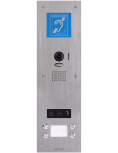 Platine vidéo inox encastrée 4BP avec synthèse vocale pictos lumineux & boucle magnétique   JP AIPHONE JPDVF4LBM 130340 2