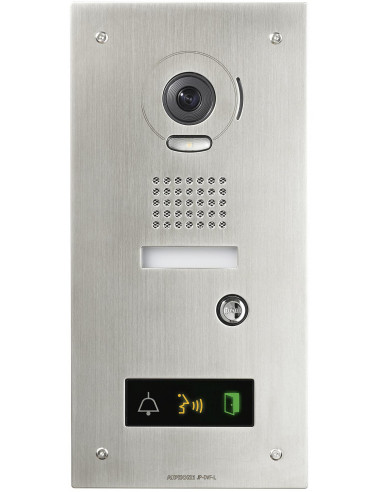 Platine video inox encastree avec synthese vocale et pictos lumineux pour moniteur maître JP4MED. AIPHONE JPDVFL 130317