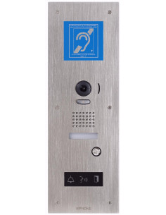 Platine vidéo inox encastrée synthèse vocale pictos & boucle magnétique moniteur maître JP4MED. AIPHONE JPDVFLBM 130338 2