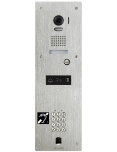 Platine vidéo inox encastrée 1BP clavier a codes percage vigik obturateur boucle magnétique AIPHONE KJPLVBMA 130352 2