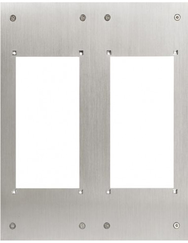 Façade inox pour integration 2 x GF2F dans potelet PA1603 AIPHONE P202F 140006
