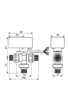 VANNES DIR.SPHERE 3VOIES 1"1/4 THERMADOR VDC3V33M 2