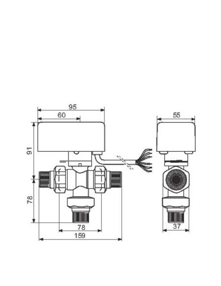 VANNES DIR.SPHERE 3VOIES 1"1/4 THERMADOR VDC3V33M
