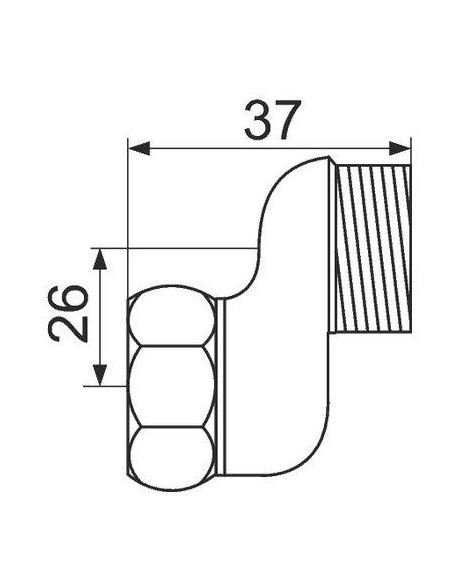 RACCORD EXC 26MM NU F20X27-M15X21 ECM25FM4-CR