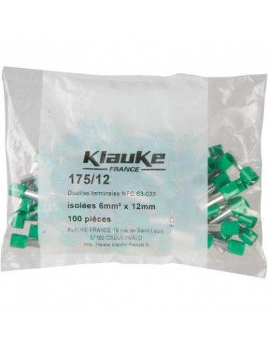 EMBOUTS VERTS 6X12 /100 KLAUKE 175/12
