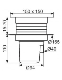 SIPHON SOL 150X150 DELABIE DELABIE 683001 2