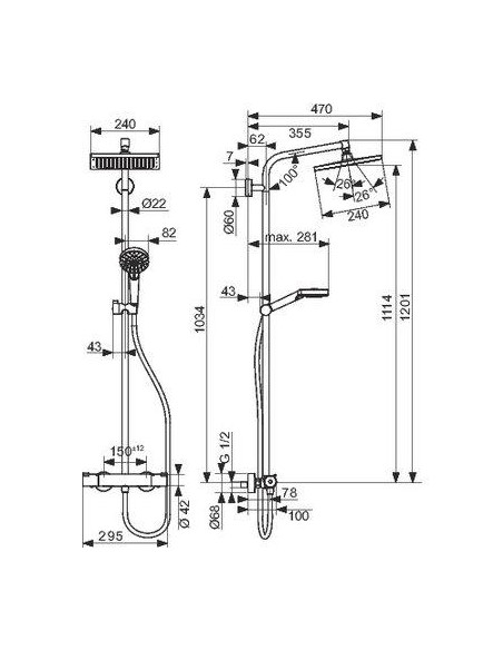 SHOWERPIPE CROMETTA E 240 HANSGROHE 27271000