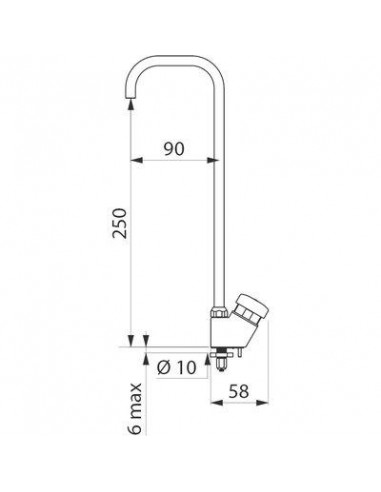 ROBINET FONTAINE EAU RILSAN 4X6 DELABIE 311TR1