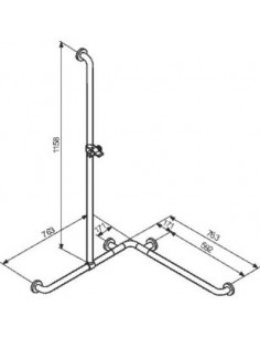 MAIN COURANTE 763X763X1158 BLC NORMBAU 0300871019 2