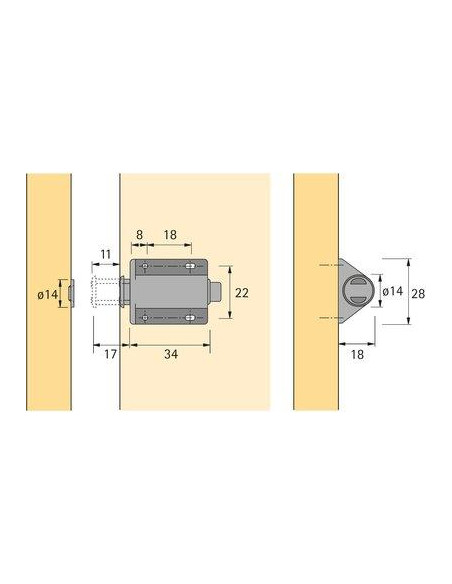 LOQUETEAU MAGNETIC D1/GP9 HETTICH 46284