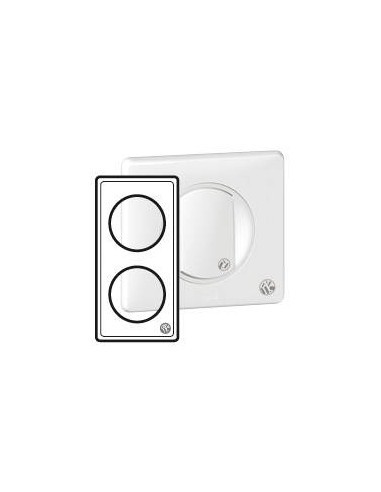 PLAQUE 2 POSTES ANTIMICROBIEN LEGRAND 069002