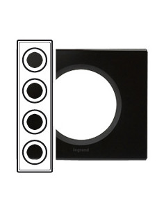 PLAQUE MATIERE 4 POSTES VERRE NOIR CELIANE LEGRAND 069304 2