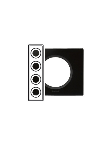 PLAQUE MATIERE 4 POSTES VERRE NOIR CELIANE LEGRAND 069304