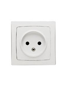 Prise 2 Pôles sans terrre avec éclips de protection saillie complet blanc LEGRAND 086022 2