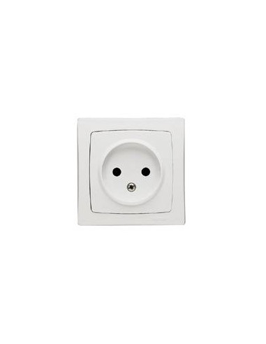Prise 2 Pôles sans terrre avec éclips de protection saillie complet blanc LEGRAND 086022