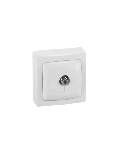 Prise télévision simple type F à visser Appareillage saillie complet blanc LEGRAND 086053