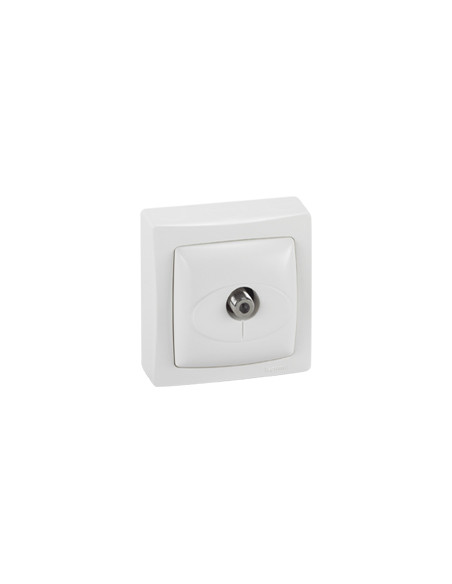 Prise télévision simple type F à visser Appareillage saillie complet blanc LEGRAND 086053